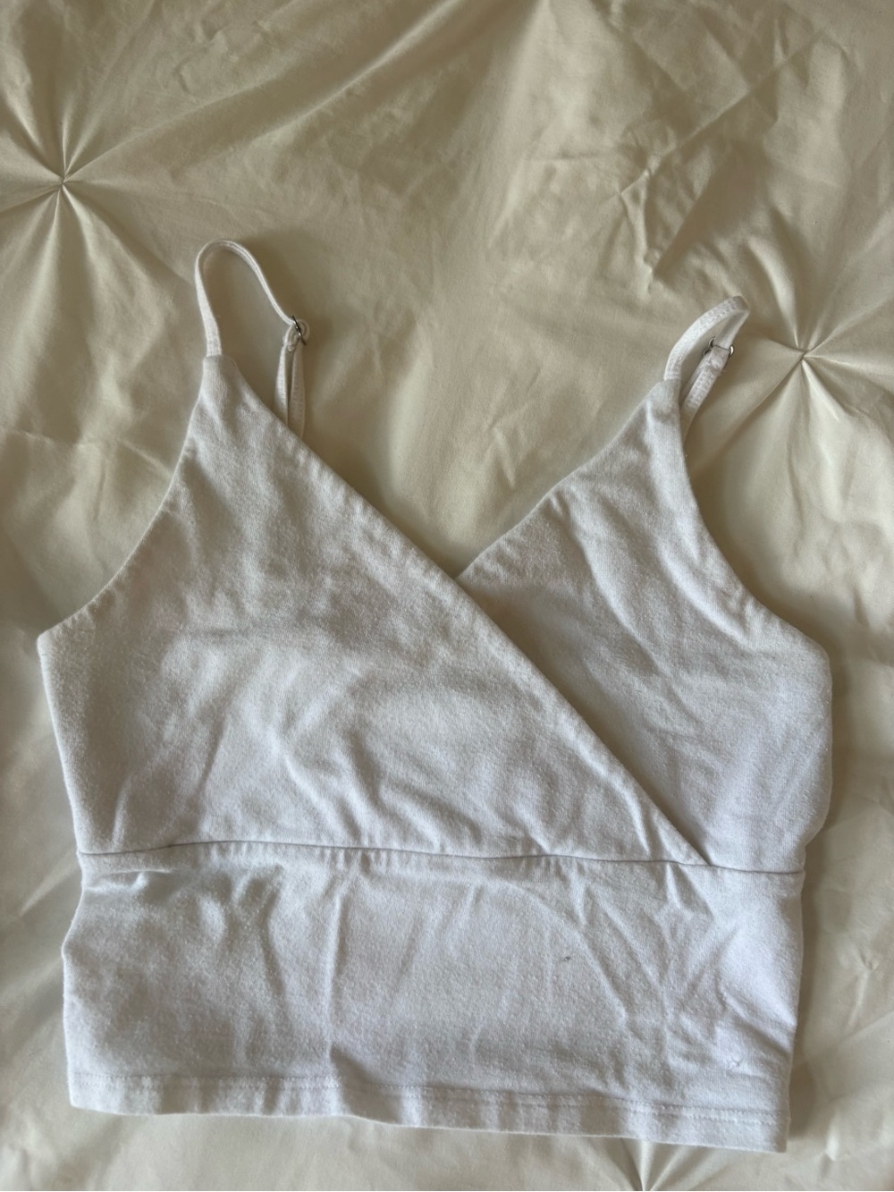 Hollister White Cropped Wrap Tank Top